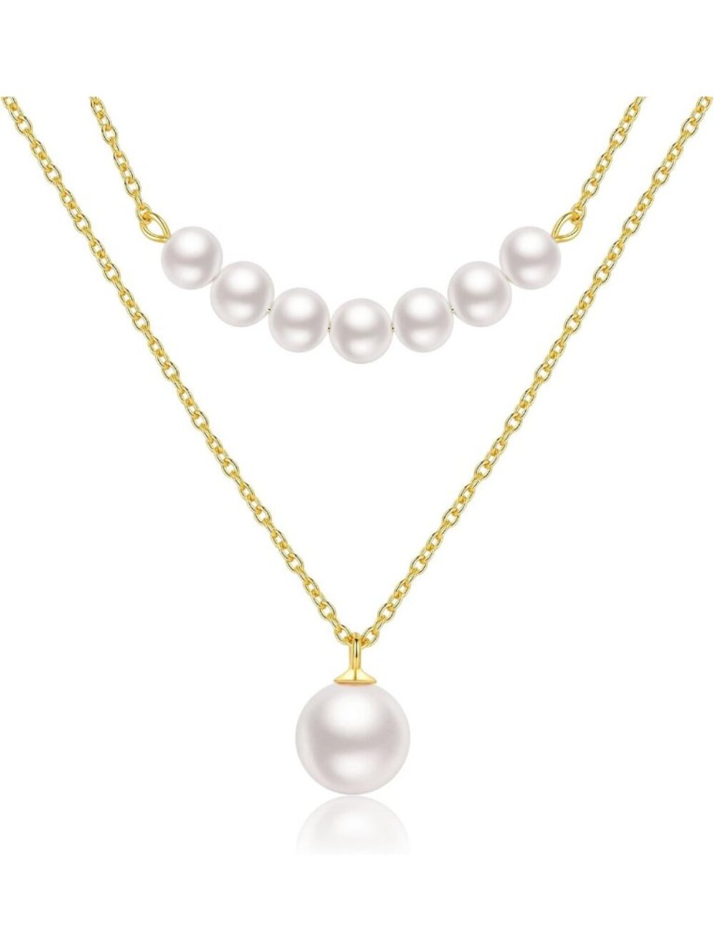 Elegant 925 Sterling Silver & 18K Gold Plated Freshwater Pearl Choker Necklace